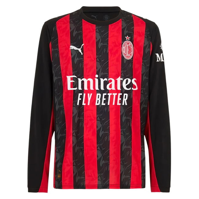 2025-2026 AC Milan Long Sleeve Home Shirt (Fullkrug 9)-SoccerKits Hub | Buy Soccer Jerseys Online